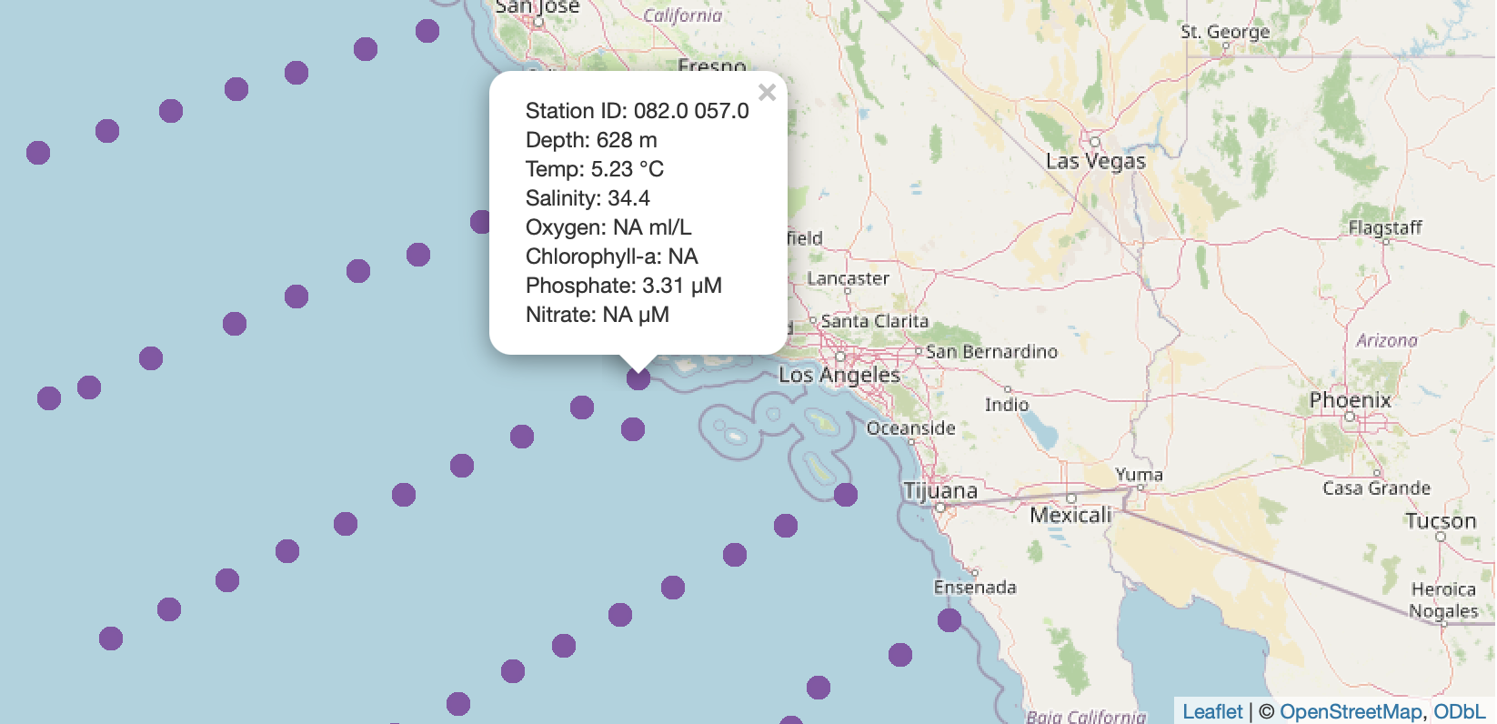 California coastal water — CalCOFI oceanographic survey